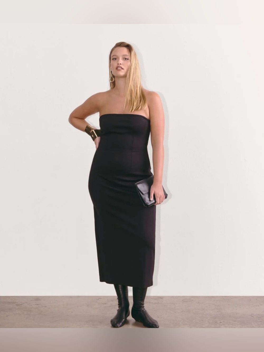 The Everlane Black Dream Strapless Dress, Sz XS